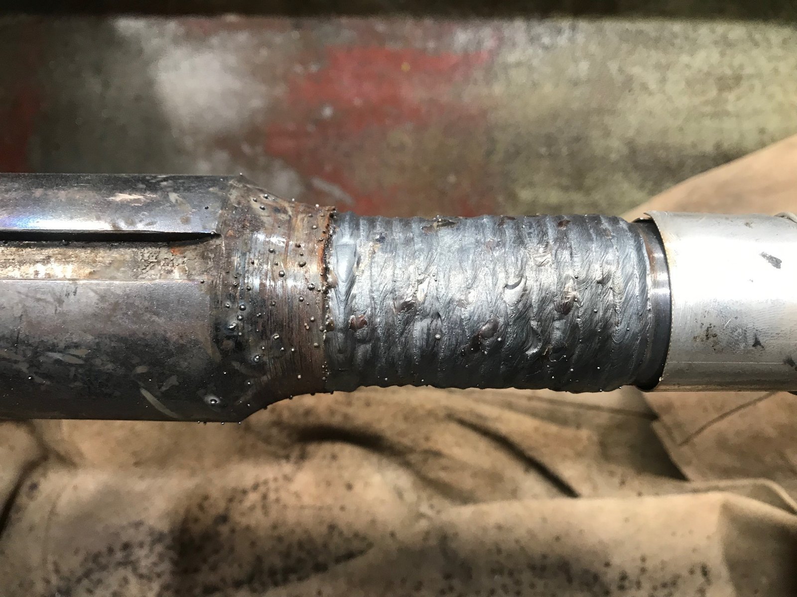 Shaft repair build up before machining